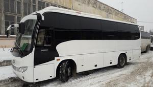 Автобус Higer 6885 белый (синий салон) - 1